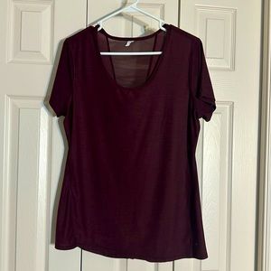 Maroon workout/ active wear t-shirt
